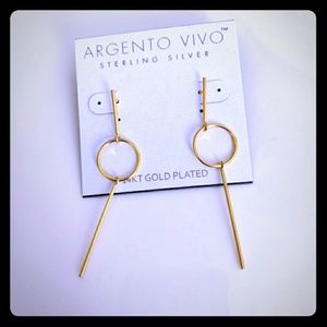 Argento Vivo Circle 14k Gold Plated Drop Earrings